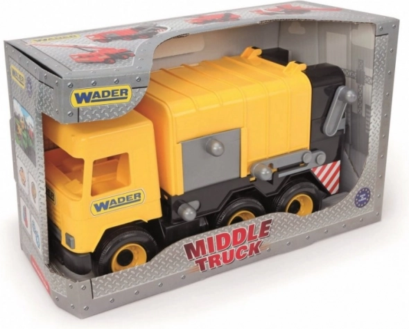 Žuti smetlarski kamion Wader Middle Truck, 42 cm, u kutiji