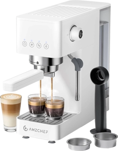 Poluautomatski aparat za espresso AMZCHEF CE-EM3131-WT bijeli