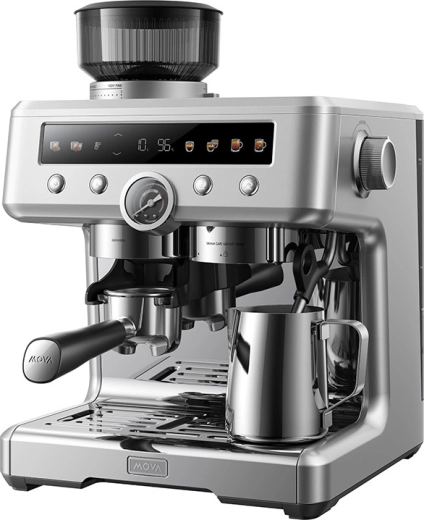 Espresso aparat MOVA S20 Pro s mlincem – srebrni