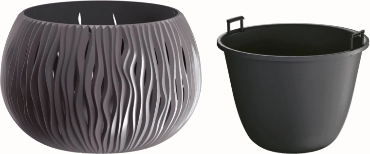 Lončanica Sandy Bowl s umetkom 37 cm antracit