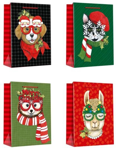 Božićna darovna vrećica 40 × 30 × 12 cm – mix motiva