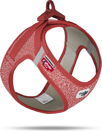 Curli oprsnica za pse s kopčom i merino vunom, crvena, veličina 3XS (1,5–3 kg)