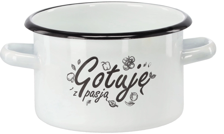 Emajlirani lonac 2 l, 16 cm, bijeli – kuham s strašću