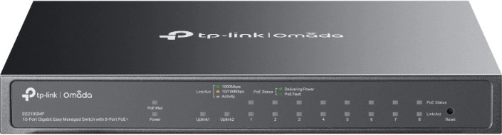 TP-Link Omada ES210GMP 10-portni gigabitni switch s 8× PoE+