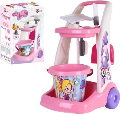 Set za čišćenje/spremačica plastika s kolicima i dodacima u kutiji 37x62x20 cm