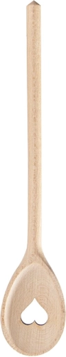 Drvena kuhača ovalna s motivom srca 30 cm