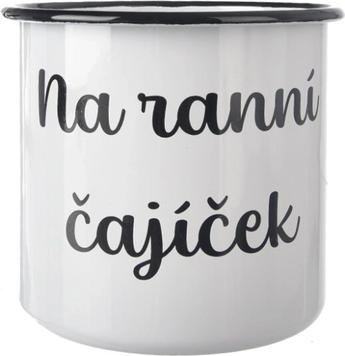 Emajlirana šalica Čajiček bijela 1 l