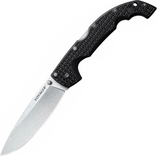 Taktički preklopni nož Cold Steel Voyager Extra Large Drop Point, 14 cm, stonewash, crni, Griv-Ex