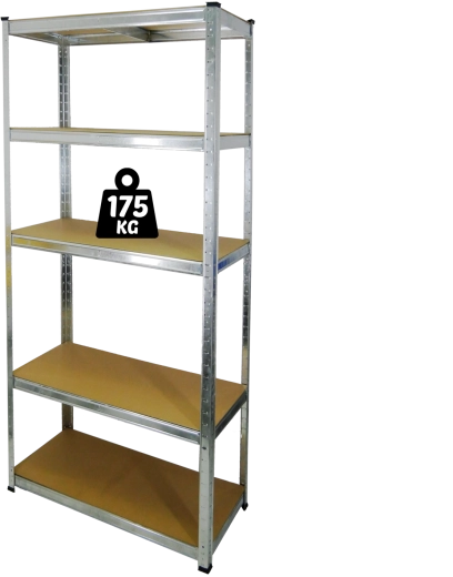 Metalni regal s 5 polica 180 × 90 × 30 cm, nosivost 175 kg po polici