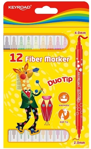 Flomasteri Keyroad Duo, set 12 boja