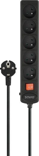 Prenaponski produžni razdjelnik 5× Schuko, 3 m s prekidačem