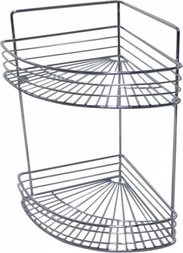 Kutna kupaonska polica od kromiranog metala 23 × 30,6 × 37,5 cm