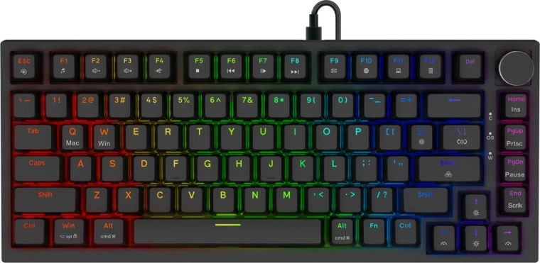 Magnetna gaming tipkovnica Astral s prekidačima OUTEMU White Jade i RGB pozadinskim osvjetljenjem, crna