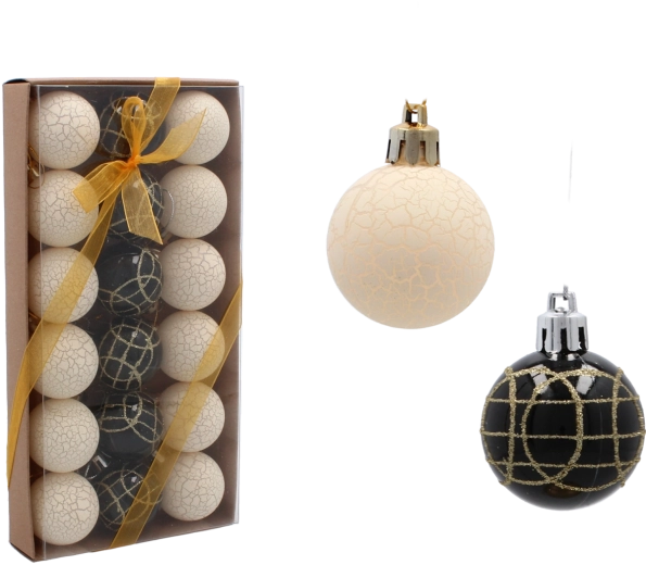 Set staklenih božićnih kuglica 4 cm – ružičaste, mat i sjajne, 18 kom