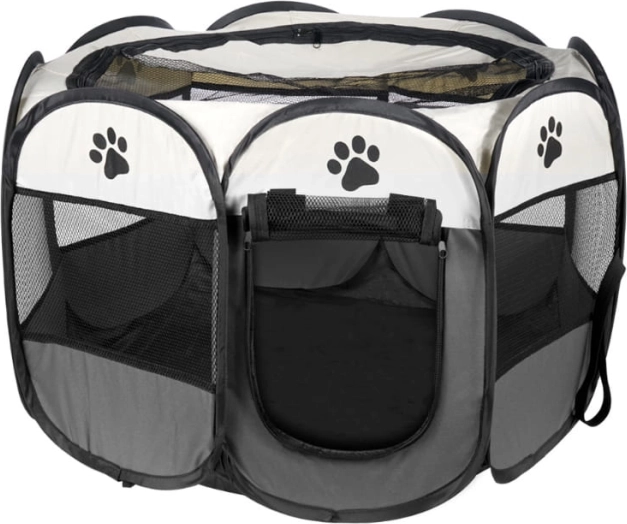 Sklopiva ograda za pse i mačke - siva