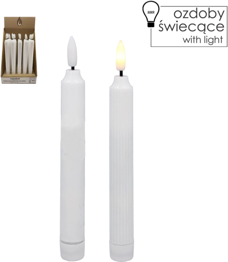 LED svijeća na baterije bijela 16,5 cm