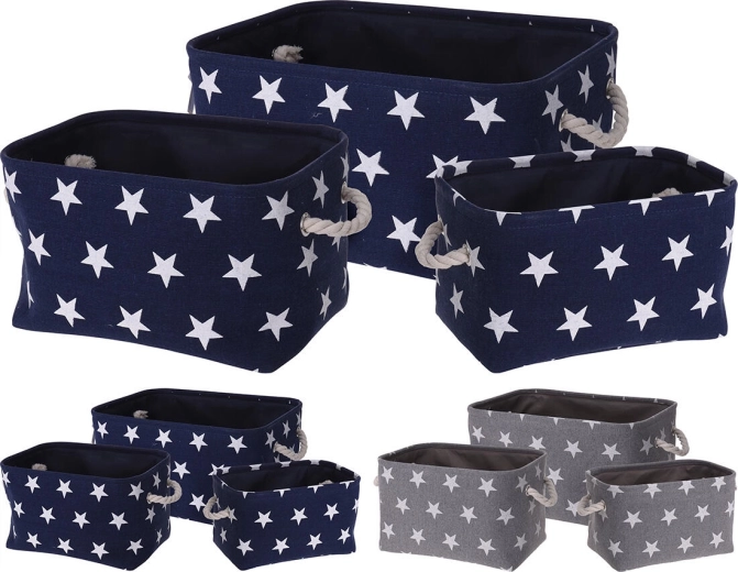 Tekstilna spremna košara L 40 × 28 × 22 cm – mix boja