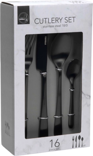 Set pribora za jelo 16 kom crna