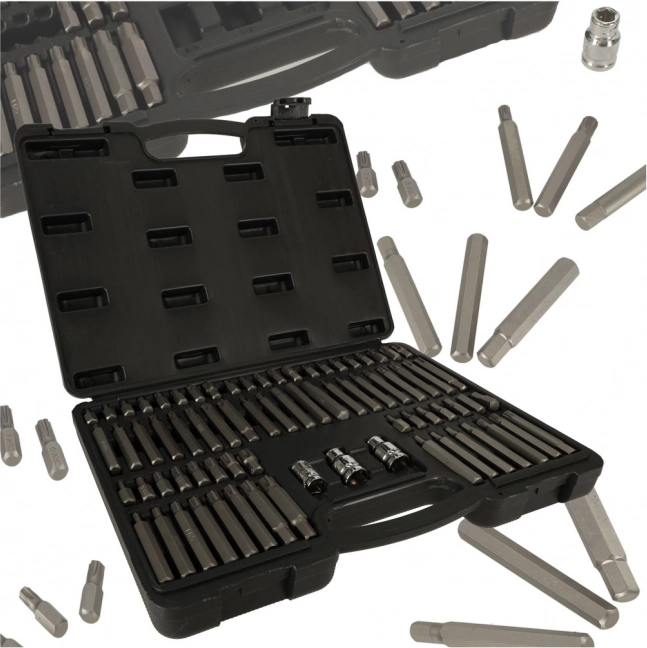 Set bitova za aku bušilicu i račnu 75 kom u kovčegu KAFUWELL