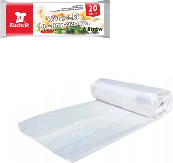 Vrećice za zamrzavanje hrane 6 l KUCHCIK, 26 × 50 cm, 20 kom