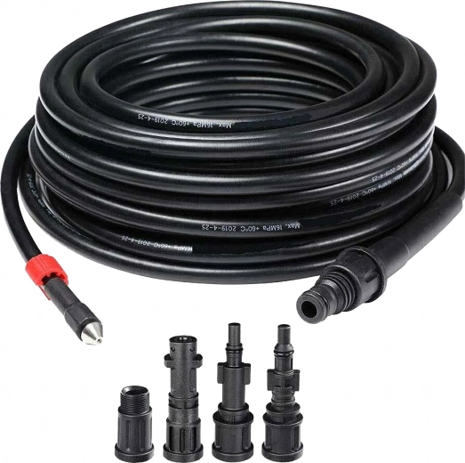 Crijevo za čišćenje odvoda i kanalizacije 15 m s adapterima za visokotlačne perače