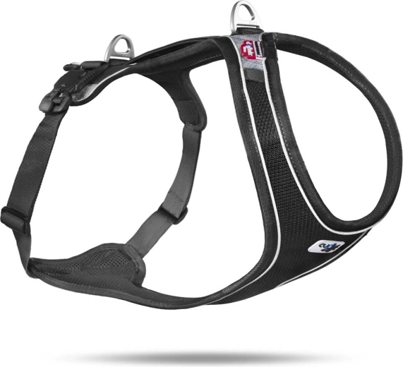 Postroj za pse Curli Belka Comfort crni veličina L (25–35 kg)