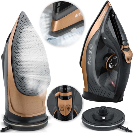 Bežična parna glačala Berdsen 2600 W s keramičkom podlogom za glačanje