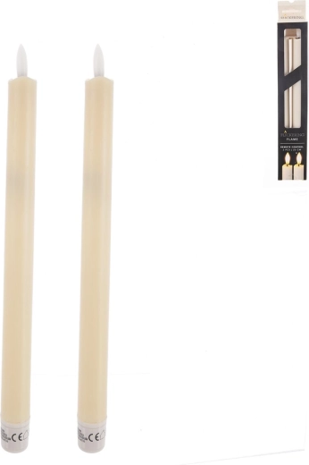 Set dviju bež LED LED svijeća 25 cm