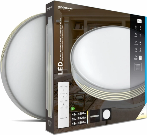 Stropna LED svjetiljka Modee Smart Lighting A‑C205, 2×48 W, zatamnjujuća, s daljinskim upravljačem