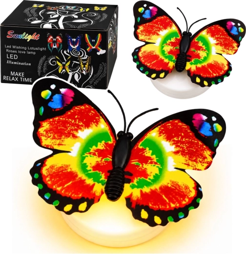 Svjetleći LED leptir – samoljepljiva dekoracija 6 × 5 cm