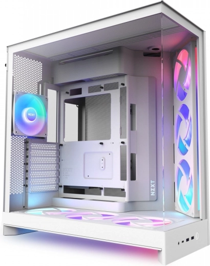 NZXT H9 Flow RGB+ bijelo ATX Mid-Tower kućište s bočnim prozorom