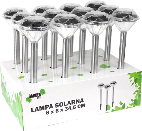 Solarna vrtna lampa Diamond 8 × 8 × 34,5 cm