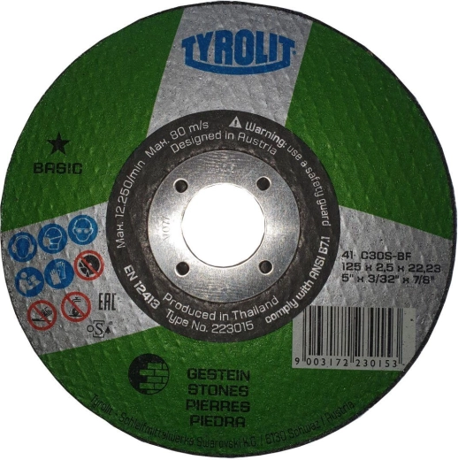 Rezni disk za kamen i lijevano željezo 125 × 2,5 × 22,2 mm