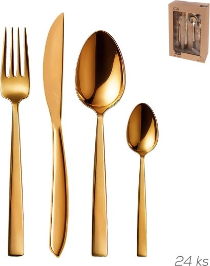 Set pribora od nehrđajućeg čelika Gold 24 kom