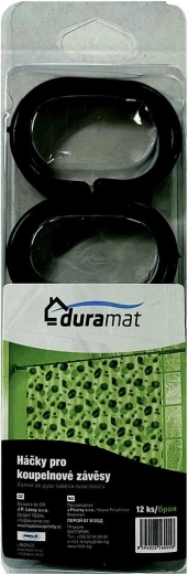 Kuke za kupaonsku zavjesu, crne, 12 kom