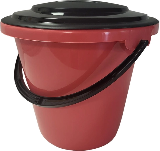 Plastična kanta s poklopcem i mjernom skalom 16 l – mix boja