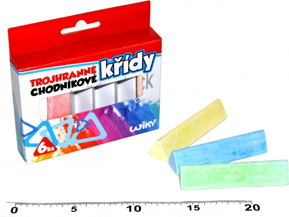Trokutaste obojene kreda za pločnik, 6 kom