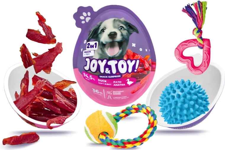 Joy&Toy jaje za pse s iznenađenjem – mekani pačji jerky i igračka