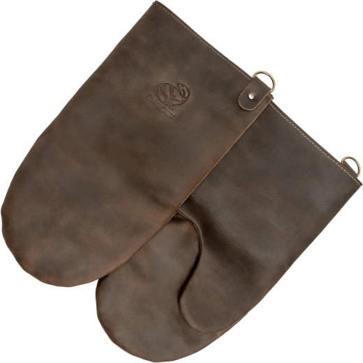 Kožne toplinski otporne BBQ rukavice Beavercraft, smeđe