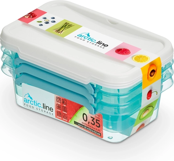 Arcticline set 3 pravokutne posude za hranu 0,35 l
