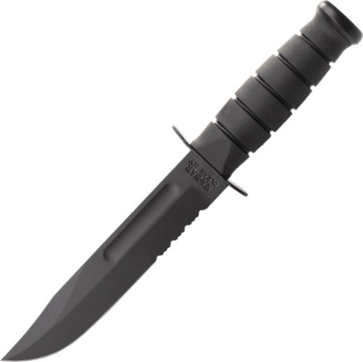 KA-BAR taktički nož s fiksnom oštricom, nazubljeno sječivo, crni Kraton, Kydex futrola 17,9 cm