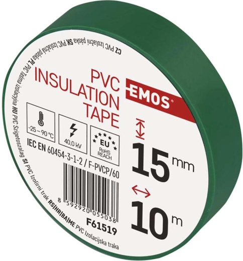 Izolacijska PVC traka 15 × 10 m, zelena