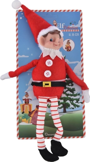 Božićna dekoracija vilenjak – stojeća tekstilna figurica 35 cm