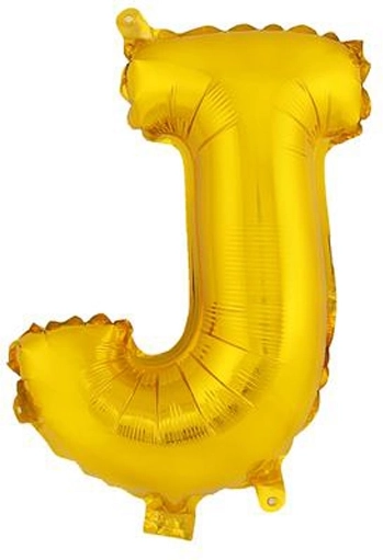 Foli balon slovo J 30 cm zlatni