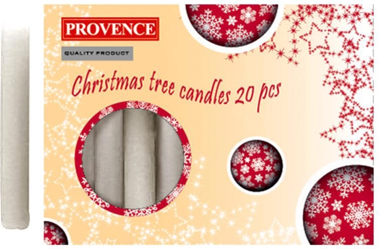Božićne svijeće Provence 10 cm, bijele, set 20 kom