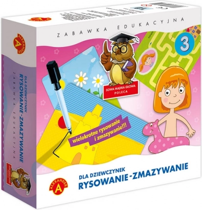 Edukativna igra Alexander - Mudra sova - Za djevojčice - Pisanje brišem 3