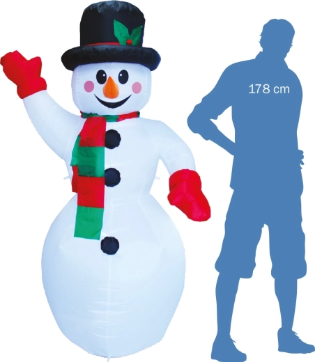 Napuhávajući svjetleći mačkajući snjegović 187 cm