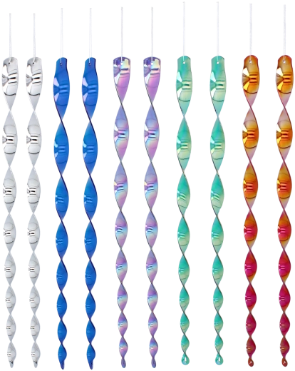 Set od 10 reflektirajućih spirala protiv ptica 50 cm – mješavina boja