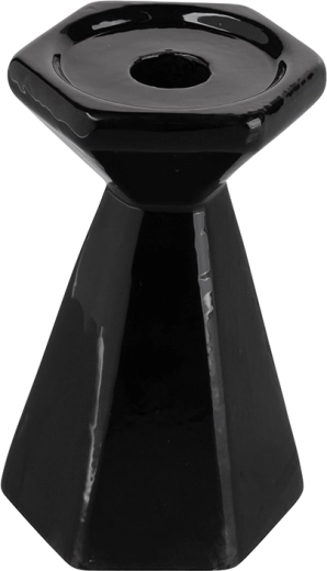 Crni stožasti svijećnjak 13 cm