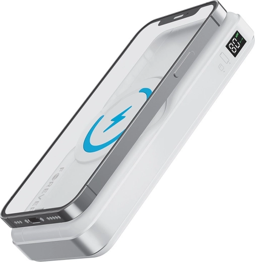 Forever 3-u-1 bežična powerbanka 10000 mAh s MagSafe, bijela